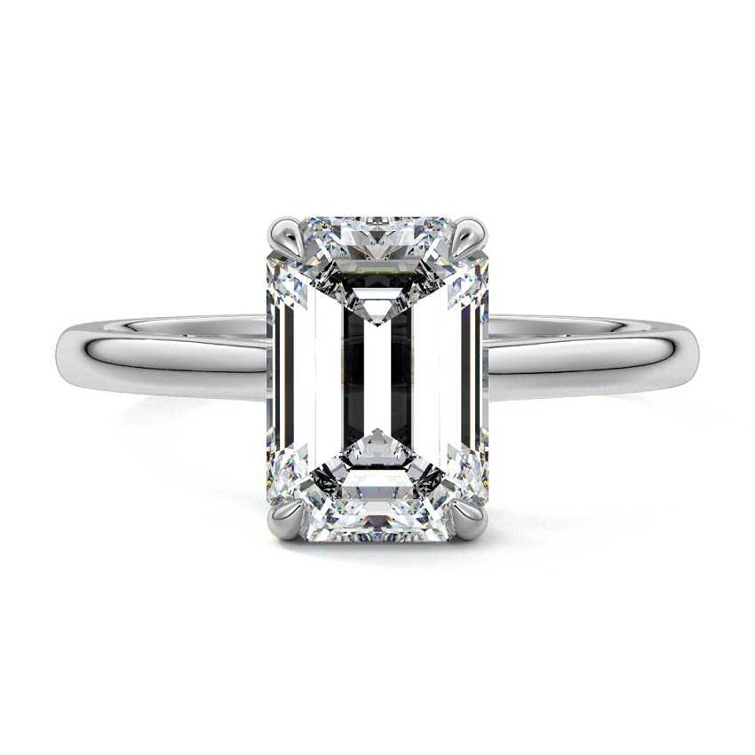 Ginevra - Emerald Cut Platinum Lab Grown Diamond Engagement Ring | Nura Lab