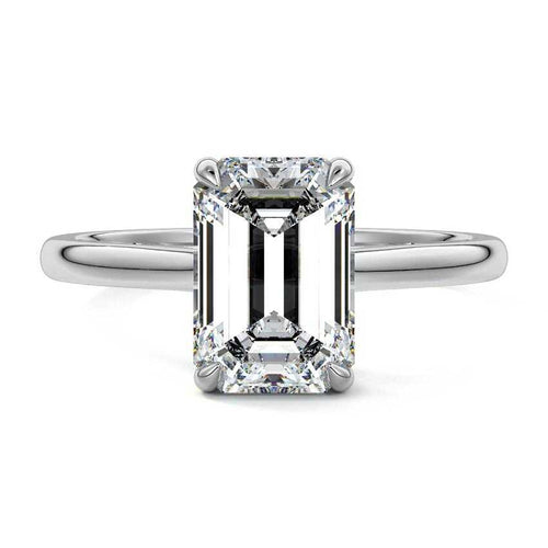 Ginevra - Emerald Cut Platinum Lab Grown Diamond Engagement Ring | Nura Lab