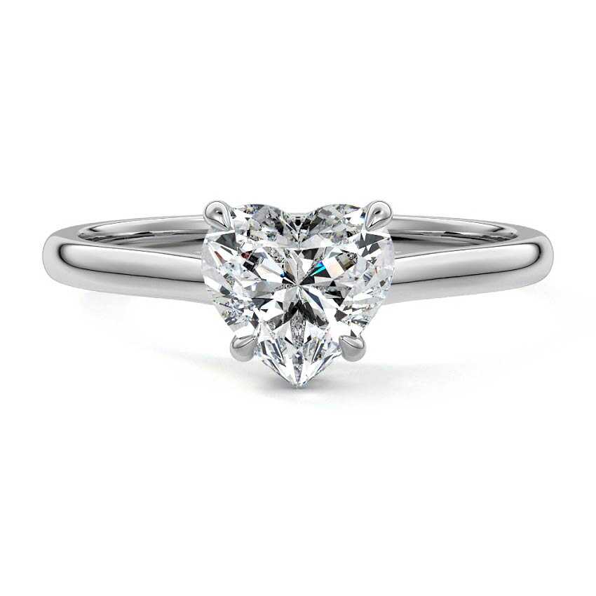 Ginevra heart hidden halo solitaire lab grown diamond engagement ring in platinum