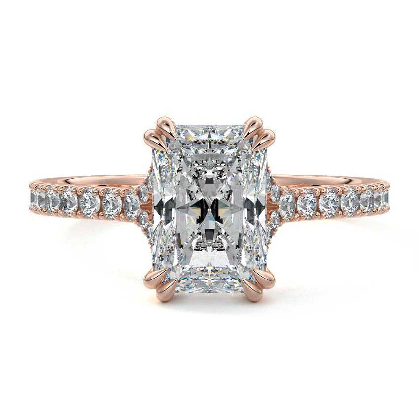 Imani - Radiant Rose Gold Lab Grown Diamond Engagement Ring | Nura Lab