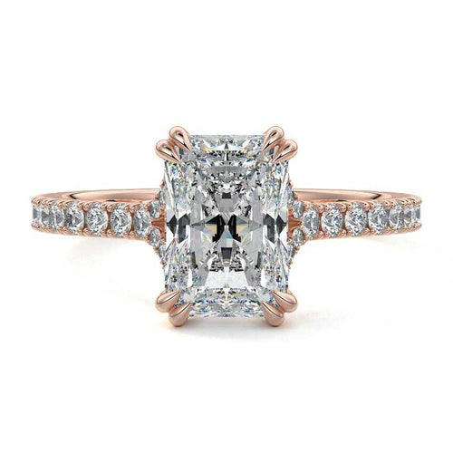 Imani - Radiant Rose Gold Lab Grown Diamond Engagement Ring | Nura Lab