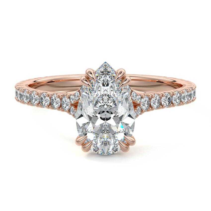 Imani - Pear Rose Gold Lab Grown Diamond Engagement Ring | Nura Lab