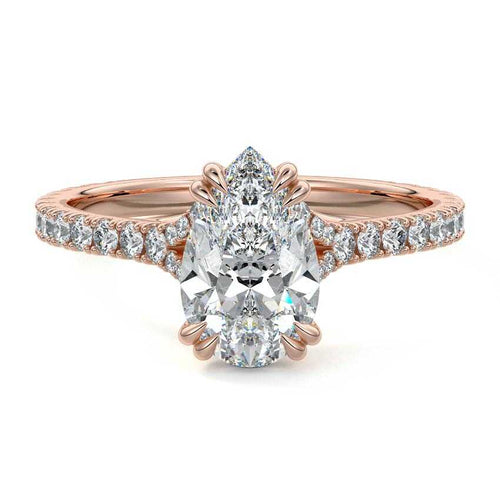 Imani - Pear Rose Gold Lab Grown Diamond Engagement Ring | Nura Lab