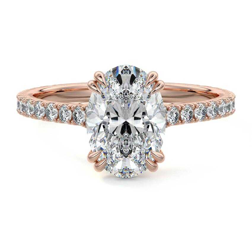 Imani - Oval Rose Gold Lab Grown Diamond Engagement Ring | Nura Lab