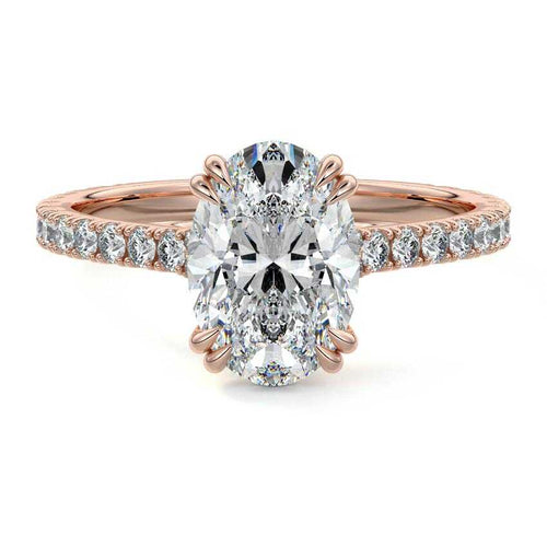 Imani - Oval Rose Gold Lab Grown Diamond Engagement Ring | Nura Lab