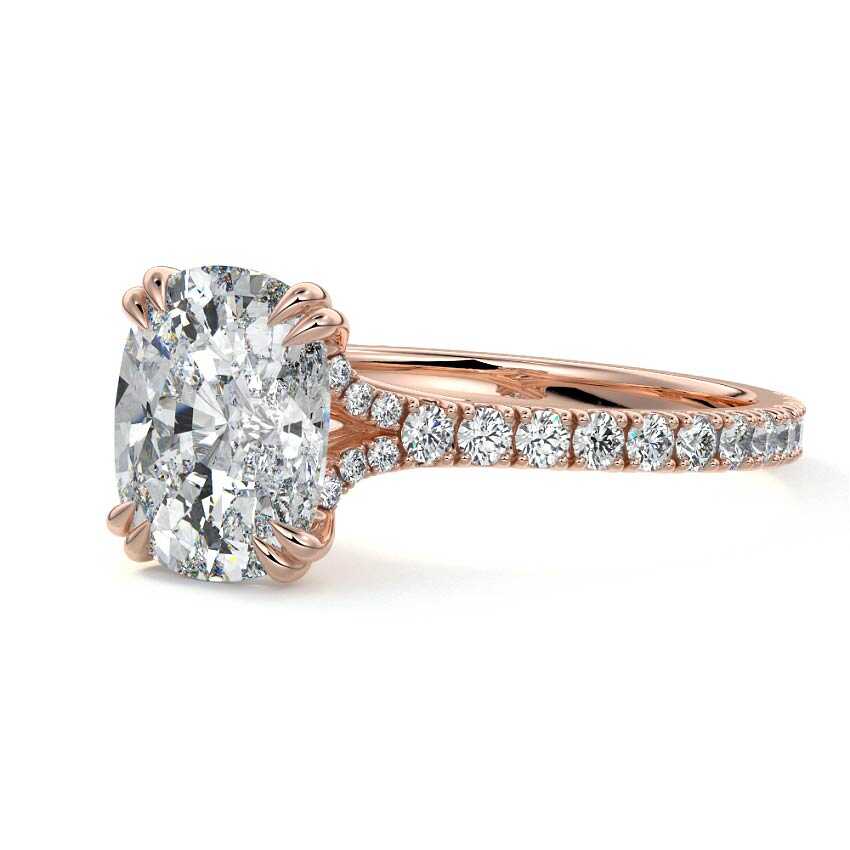 Imani - Cushion Rose Gold Lab Grown Diamond Engagement Ring | Nura Lab