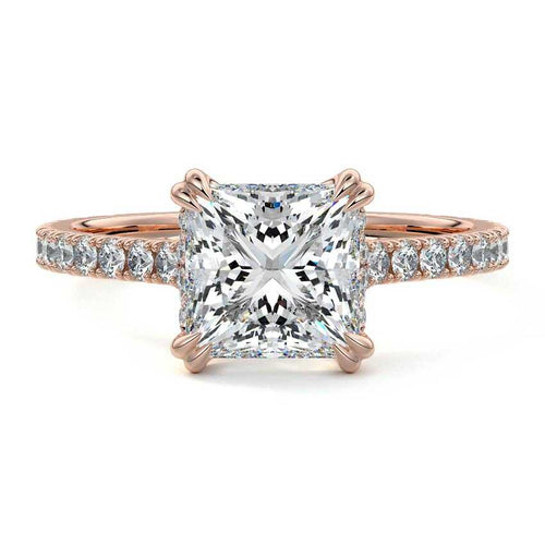 Imani - Princess Rose Gold Lab Grown Diamond Engagement Ring | Nura Lab