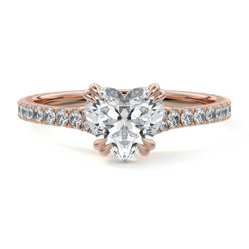 Imani - Heart Rose Gold Lab Grown Diamond Engagement Ring | Nura Lab
