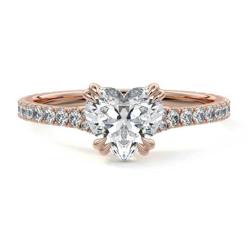 Imani - Heart Rose Gold Lab Grown Diamond Engagement Ring | Nura Lab