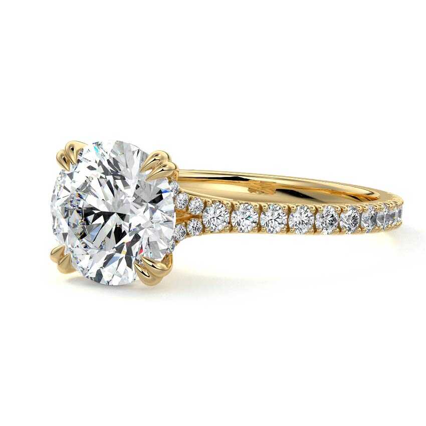 Imani - Round Yellow Gold Lab Grown Diamond Engagement Ring | Nura Lab