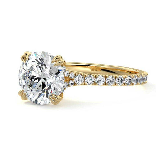 Imani - Round Yellow Gold Lab Grown Diamond Engagement Ring | Nura Lab