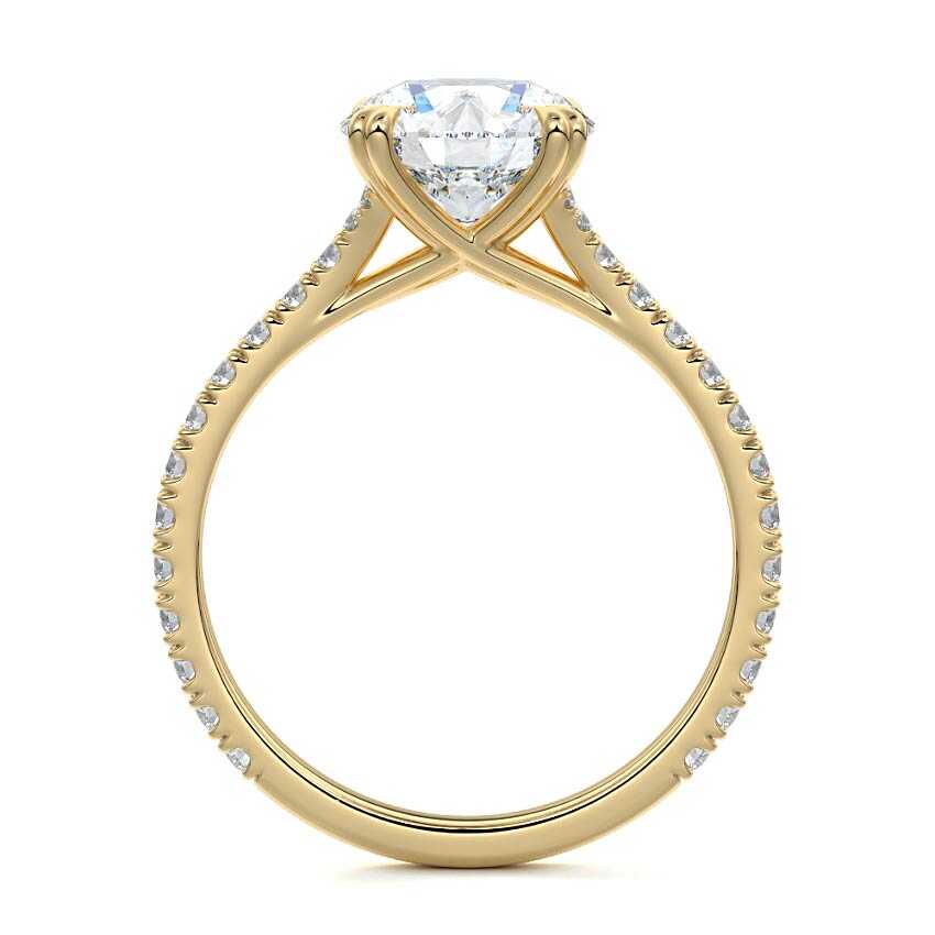 Imani - Round Yellow Gold Lab Grown Diamond Engagement Ring | Nura Lab