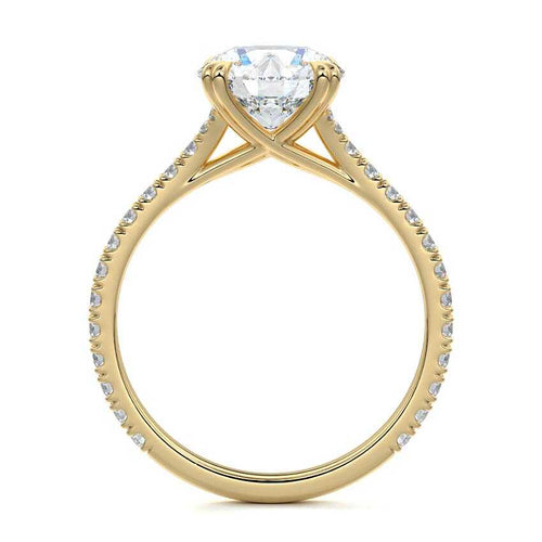 Imani - Round Yellow Gold Lab Grown Diamond Engagement Ring | Nura Lab