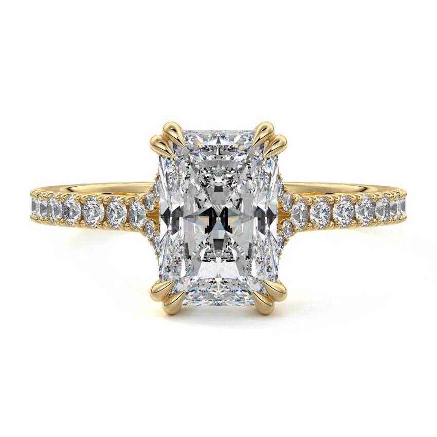 Imani - Radiant Yellow Gold Lab Grown Diamond Engagement Ring | Nura Lab