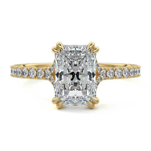 Imani - Radiant Yellow Gold Lab Grown Diamond Engagement Ring | Nura Lab