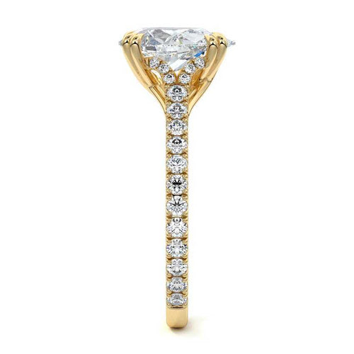 Imani - Pear Yellow Gold Engagement Ring Side View | Nura Lab