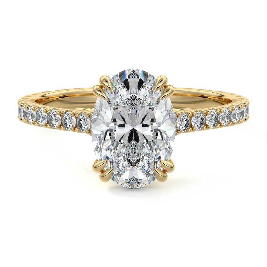 Imani - Oval Yellow Gold Lab Grown Diamond Engagement Ring | Nura Lab