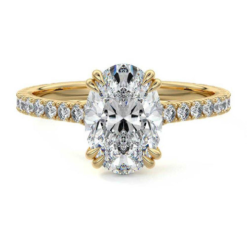 Imani - Oval Yellow Gold Lab Grown Diamond Engagement Ring | Nura Lab