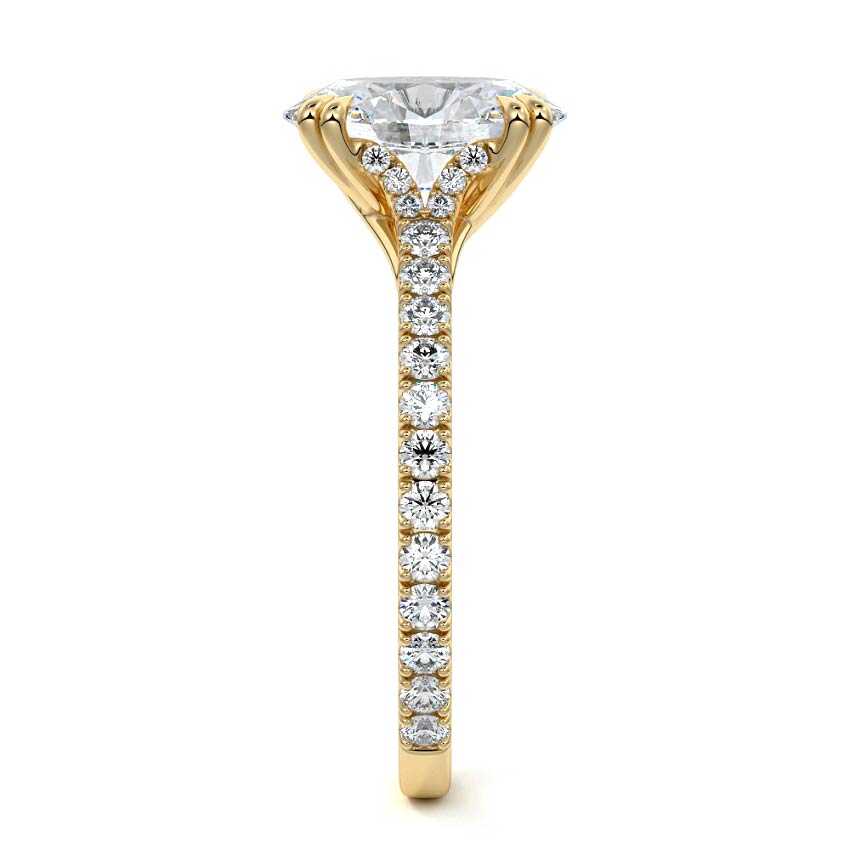 Imani - Oval Yellow Gold Engagement Ring Side View | Nura Lab