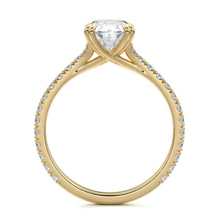 Imani - Oval Yellow Gold Engagement Ring Profile View | Nura Lab