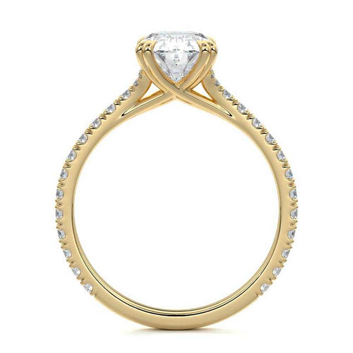 Imani - Oval Yellow Gold Engagement Ring Profile View | Nura Lab