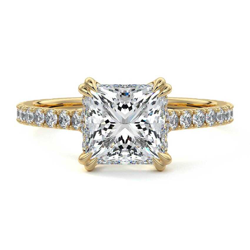Imani - Princess Yellow Gold Lab Grown Diamond Engagement Ring | Nura Lab