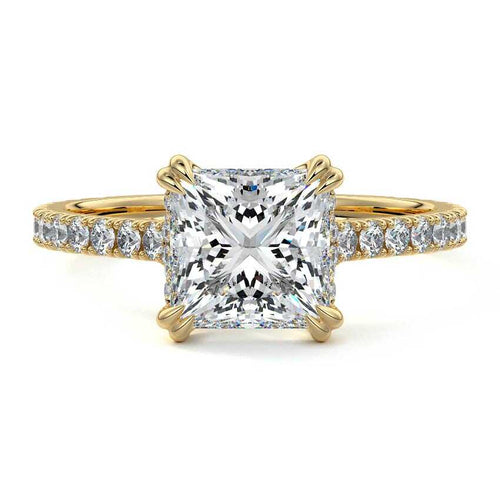 Imani - Princess Yellow Gold Lab Grown Diamond Engagement Ring | Nura Lab