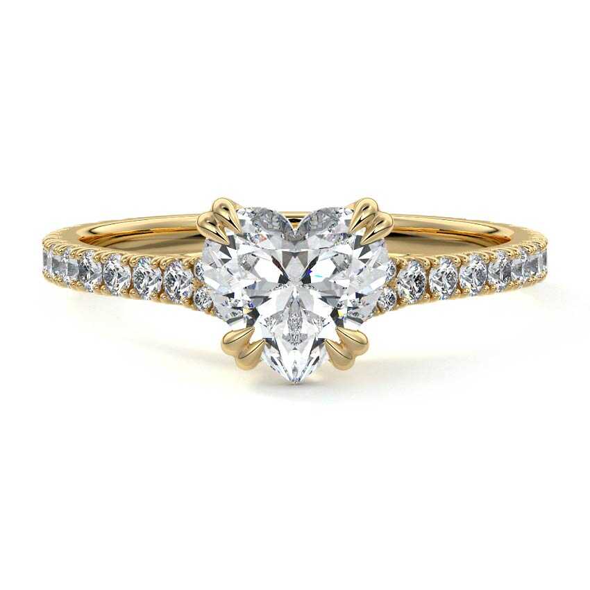 Imani - Heart Yellow Gold Lab Grown Diamond Engagement Ring | Nura Lab