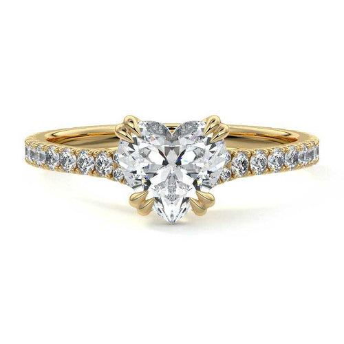 Imani - Heart Yellow Gold Lab Grown Diamond Engagement Ring | Nura Lab