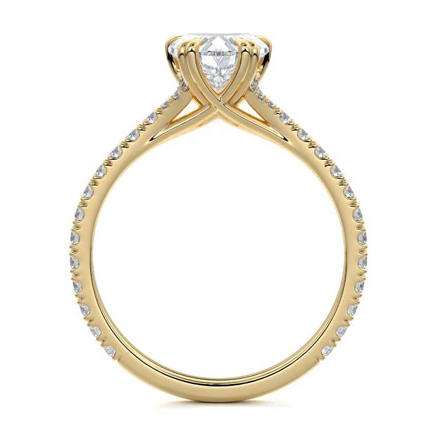 Imani - Heart Yellow Gold Engagement Ring Profile View | Nura Lab