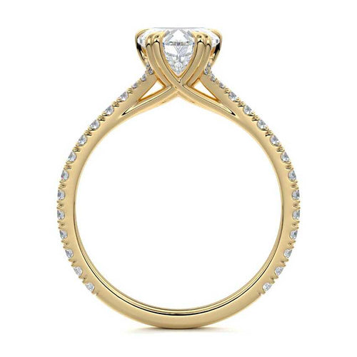 Imani - Heart Yellow Gold Engagement Ring Profile View | Nura Lab