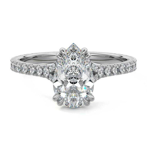 Imani - Pear White Gold Lab Grown Diamond Engagement Ring | Nura Lab