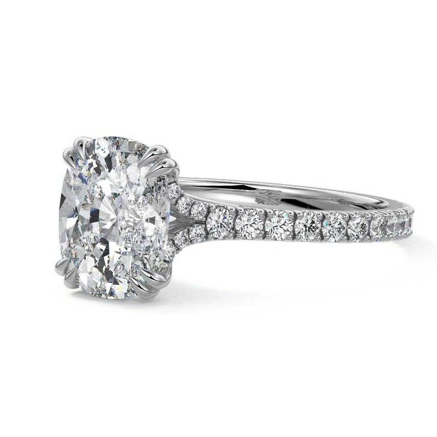 Imani - Cushion White Gold Lab Grown Diamond Engagement Ring | Nura Lab
