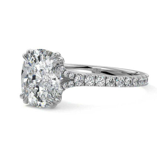 Imani - Cushion White Gold Lab Grown Diamond Engagement Ring | Nura Lab