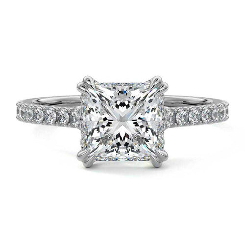 Imani - Princess White Gold Lab Grown Diamond Engagement Ring | Nura Lab
