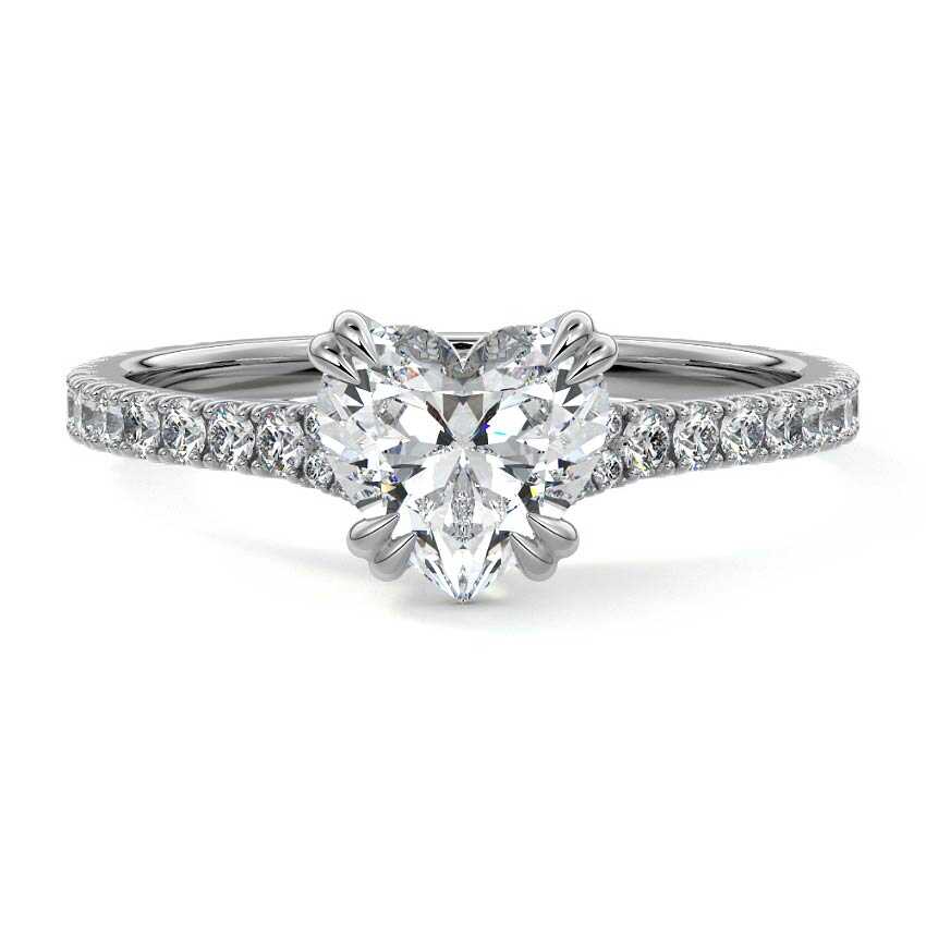 Imani - Heart White Gold Lab Grown Diamond Engagement Ring | Nura Lab