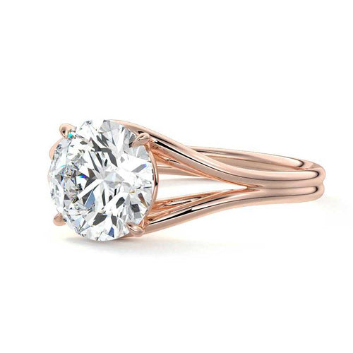 Irina - Round Rose Gold Lab Grown Diamond Engagement Ring | Nura Lab