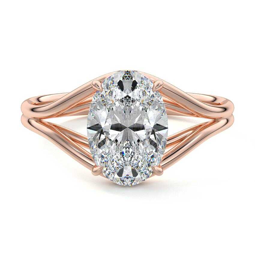 Irina - Oval Rose Gold Lab Grown Diamond Engagement Ring | Nura Lab