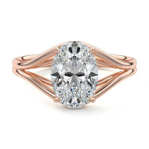 Irina - Oval Rose Gold Lab Grown Diamond Engagement Ring | Nura Lab