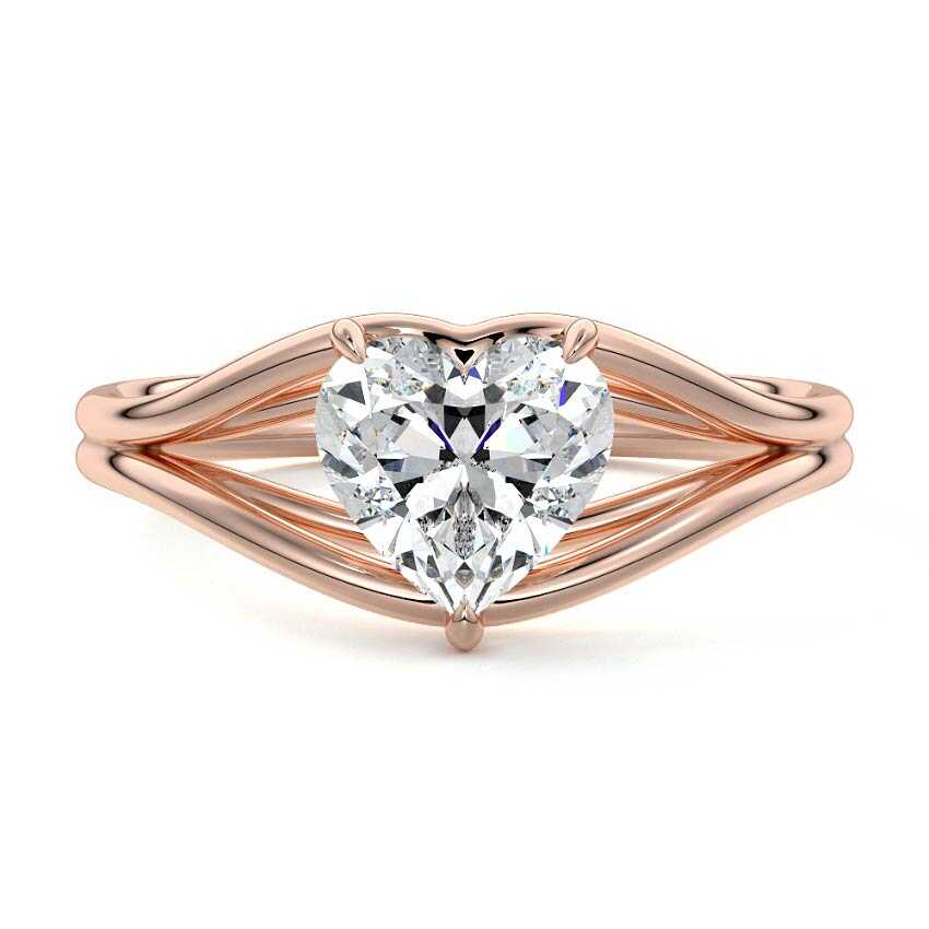 Irina - Heart Rose Gold Lab Grown Diamond Engagement Ring | Nura Lab
