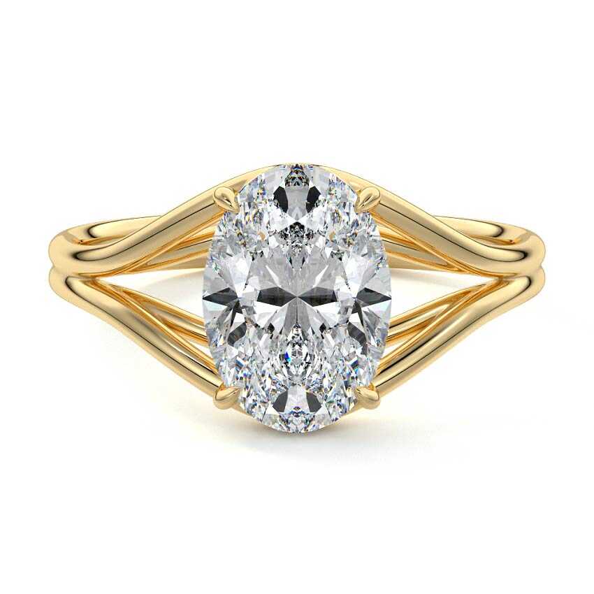 Irina - Oval Yellow Gold Lab Grown Diamond Engagement Ring | Nura Lab