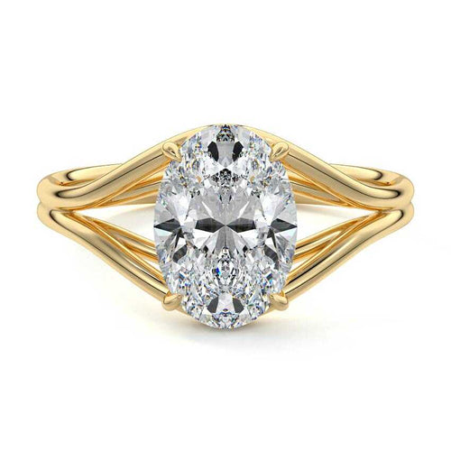 Irina - Oval Yellow Gold Lab Grown Diamond Engagement Ring | Nura Lab