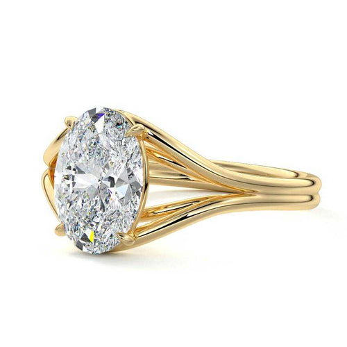 Irina - Oval Yellow Gold Lab Grown Diamond Engagement Ring | Nura Lab