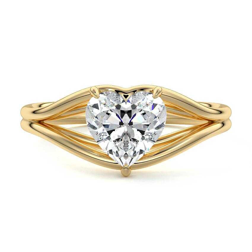 Irina - Heart Yellow Gold Lab Grown Diamond Engagement Ring | Nura Lab
