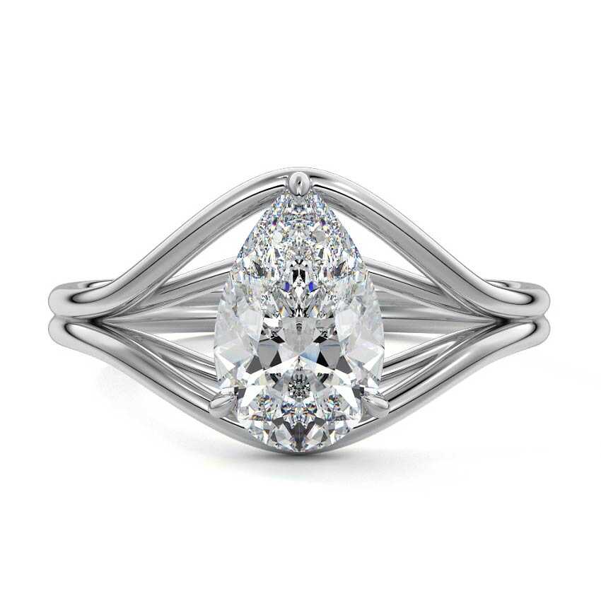 Irina - Pear White Gold Lab Grown Diamond Engagement Ring | Nura Lab