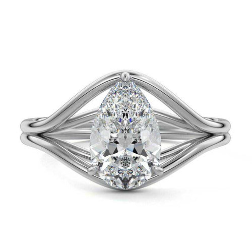 Irina - Pear White Gold Lab Grown Diamond Engagement Ring | Nura Lab