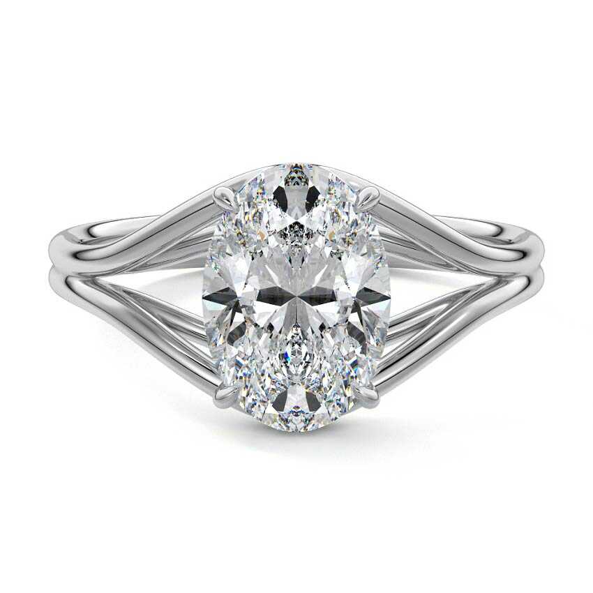 Irina - Oval White Gold Lab Grown Diamond Engagement Ring | Nura Lab