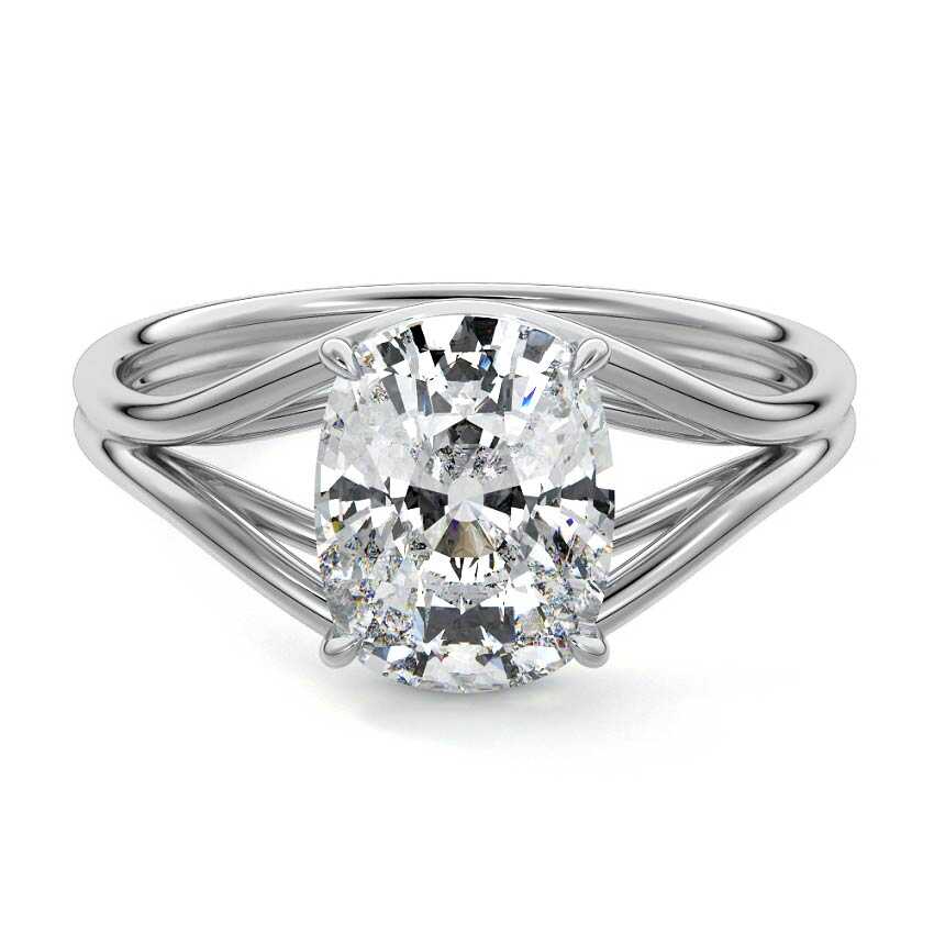 Irina - Cushion White Gold Lab Grown Diamond Engagement Ring | Nura Lab