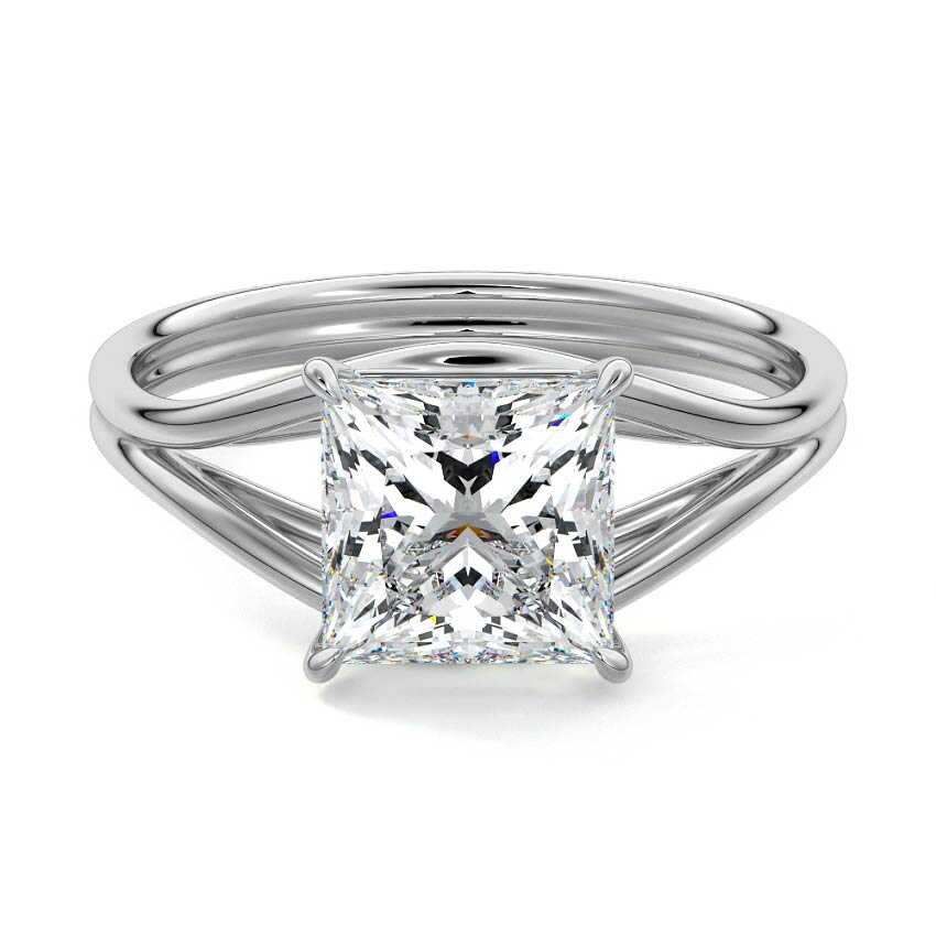 Irina - Princess White Gold Lab Grown Diamond Engagement Ring | Nura Lab