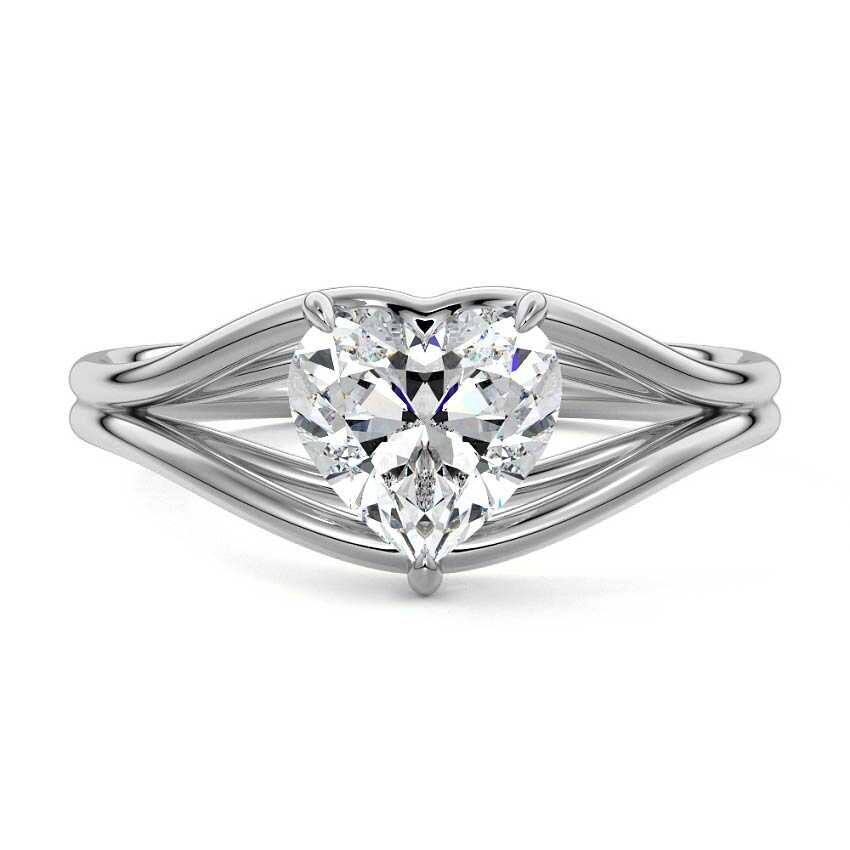 Irina - Heart White Gold Lab Grown Diamond Engagement Ring | Nura Lab